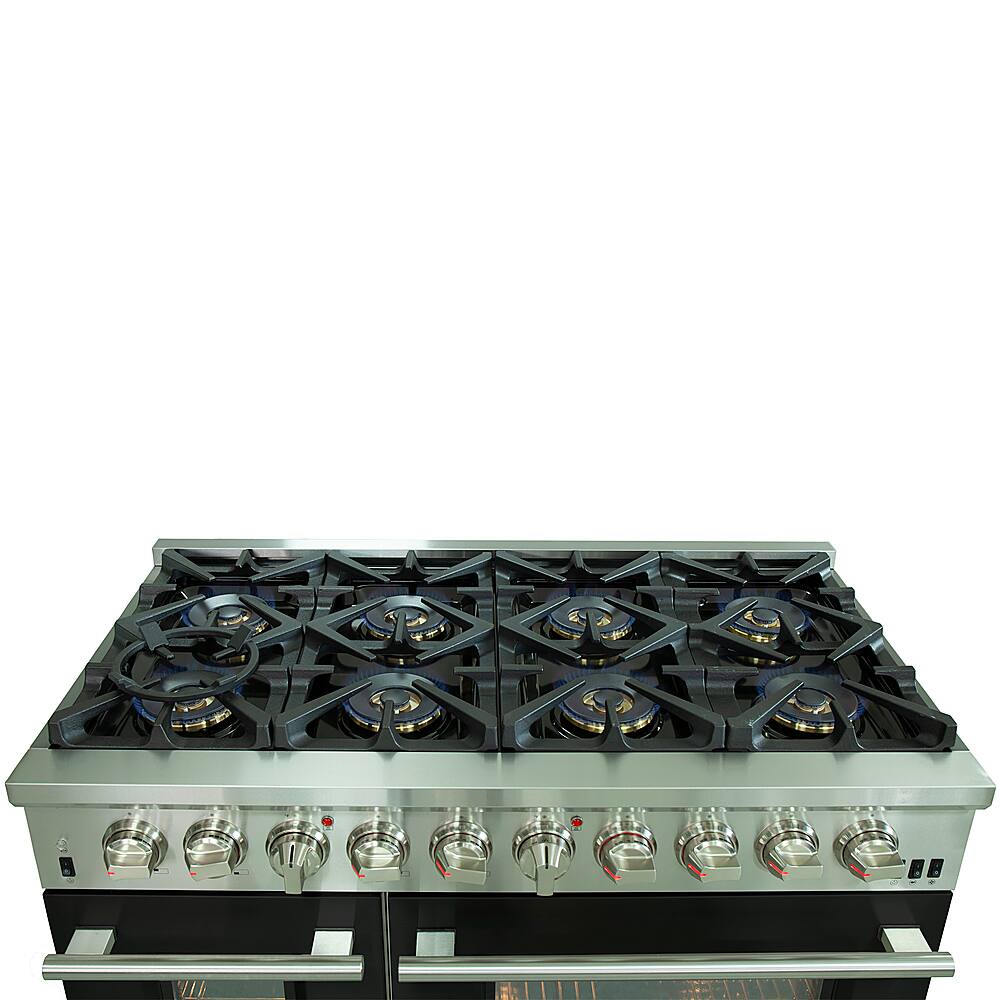 Alt View 13. Forno Appliances - Capriasca 6.58 Cu. Ft. Freestanding Dual Fuel Electric Range with Convection Ovens - Black Door.