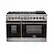 Front. Forno Appliances - Capriasca 6.58 Cu. Ft. Freestanding Dual Fuel Electric Range with Convection Ovens - Black Door.