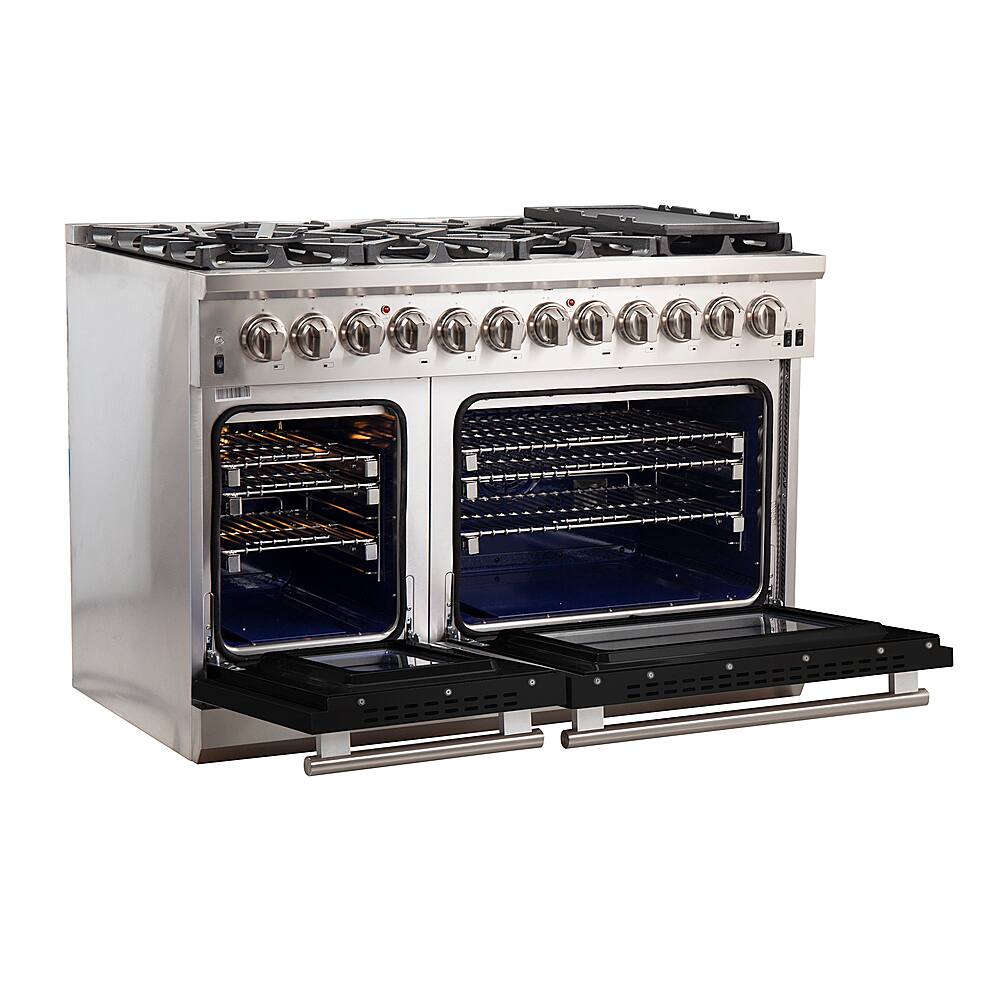 Alt View 1. Forno Appliances - Capriasca 6.58 Cu. Ft. Freestanding Dual Fuel Electric Range with Convection Ovens - Black Door.