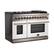 Angle. Forno Appliances - Capriasca 6.58 Cu. Ft. Freestanding Dual Fuel Electric Range with Convection Ovens - White Door.