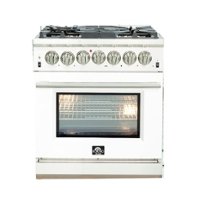 Forno Appliances - Capriasca 4.32 Cu. Ft. Freestanding Dual Fuel Electric Range with Convection Oven - White Door - Front_Zoom