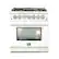 Front. Forno Appliances - Capriasca 4.32 Cu. Ft. Freestanding Dual Fuel Electric Range with Convection Oven - White Door.