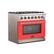 Angle. Forno Appliances - Capriasca 5.36 Cu. Ft. Freestanding Gas Range with Convection Oven - Red Door - Red.