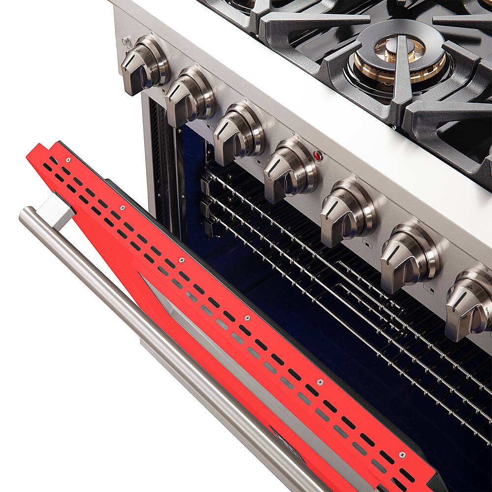 Alt View 13. Forno Appliances - Capriasca 5.36 Cu. Ft. Freestanding Gas Range with Convection Oven - Red Door - Red.