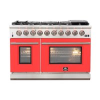 Forno Appliances - Capriasca 6.58 Cu. Ft. Freestanding Gas Range with Convection Ovens - Red Door - Front_Zoom
