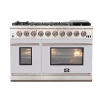 Forno Appliances - Capriasca 6.58 Cu. Ft. Freestanding Gas Range with Convection Ovens - White Door - Front_Zoom