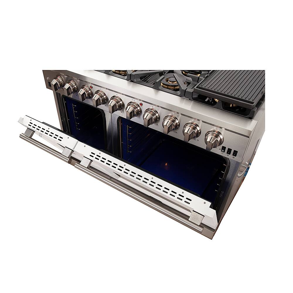 Alt View 2. Forno Appliances - Capriasca 6.58 Cu. Ft. Freestanding Gas Range with Convection Ovens - White Door - White.