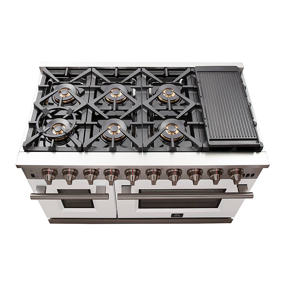 Alt View 11. Forno Appliances - Capriasca 6.58 Cu. Ft. Freestanding Gas Range with Convection Ovens - White Door - White.