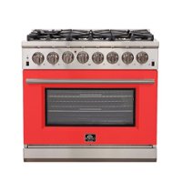 Forno Appliances - Capriasca 5.36 Cu. Ft. Freestanding Dual Fuel Electric Range with Convection Oven - Red Door - Front_Zoom