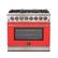 Front. Forno Appliances - Capriasca 5.36 Cu. Ft. Freestanding Dual Fuel Electric Range with Convection Oven - Red Door.