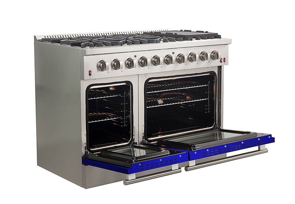 Alt View 2. Forno Appliances - Galiano 6.58 Cu. Ft. Freestanding Gas Range with Convection Oven - Blue Door - Blue.