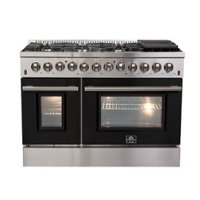 Forno Appliances - Galiano 6.58 Cu. Ft. Freestanding Dual Fuel Electric Range with Convection Oven - Black Door - Front_Zoom