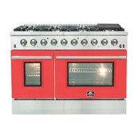 Forno Appliances - Galiano 6.58 Cu. Ft. Freestanding Gas Range with Convection Oven - Red Door - Front_Zoom