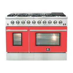 Forno Appliances - Galiano 6.58 Cu. Ft. Freestanding Gas Range with Convection Oven - Red Door - Red Door - Front_Zoom