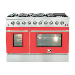 Forno Appliances - Galiano 6.58 Cu. Ft. Freestanding Gas Range with Convection Oven - Red