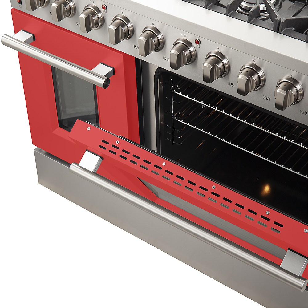 Alt View 13. Forno Appliances - Galiano 6.58 Cu. Ft. Freestanding Gas Range with Convection Oven - Red Door - Red.