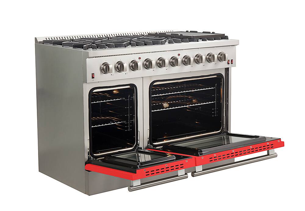 Alt View 2. Forno Appliances - Galiano 6.58 Cu. Ft. Freestanding Gas Range with Convection Oven - Red Door - Red.