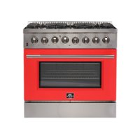 Forno Appliances - Galiano 5.36 Cu. Ft. Freestanding Dual Fuel Electric Range with Convection Oven - Red Door - Front_Zoom