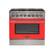 Front. Forno Appliances - Galiano 5.36 Cu. Ft. Freestanding Dual Fuel Electric Range with Convection Oven - Red Door.