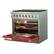 Alt View 1. Forno Appliances - Galiano 5.36 Cu. Ft. Freestanding Dual Fuel Electric Range with Convection Oven - Red Door.