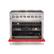 Left. Forno Appliances - Galiano 5.36 Cu. Ft. Freestanding Dual Fuel Electric Range with Convection Oven - Red Door.
