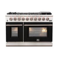 Forno Appliances - Capriasca 6.58 Cu. Ft. Freestanding Gas Range with Convection Ovens - Black Door - Black - Front_Zoom
