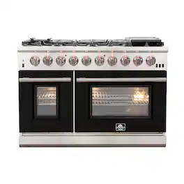 Forno Appliances - Capriasca 6.58 Cu. Ft. Freestanding Gas Range with Convection Ovens - Black