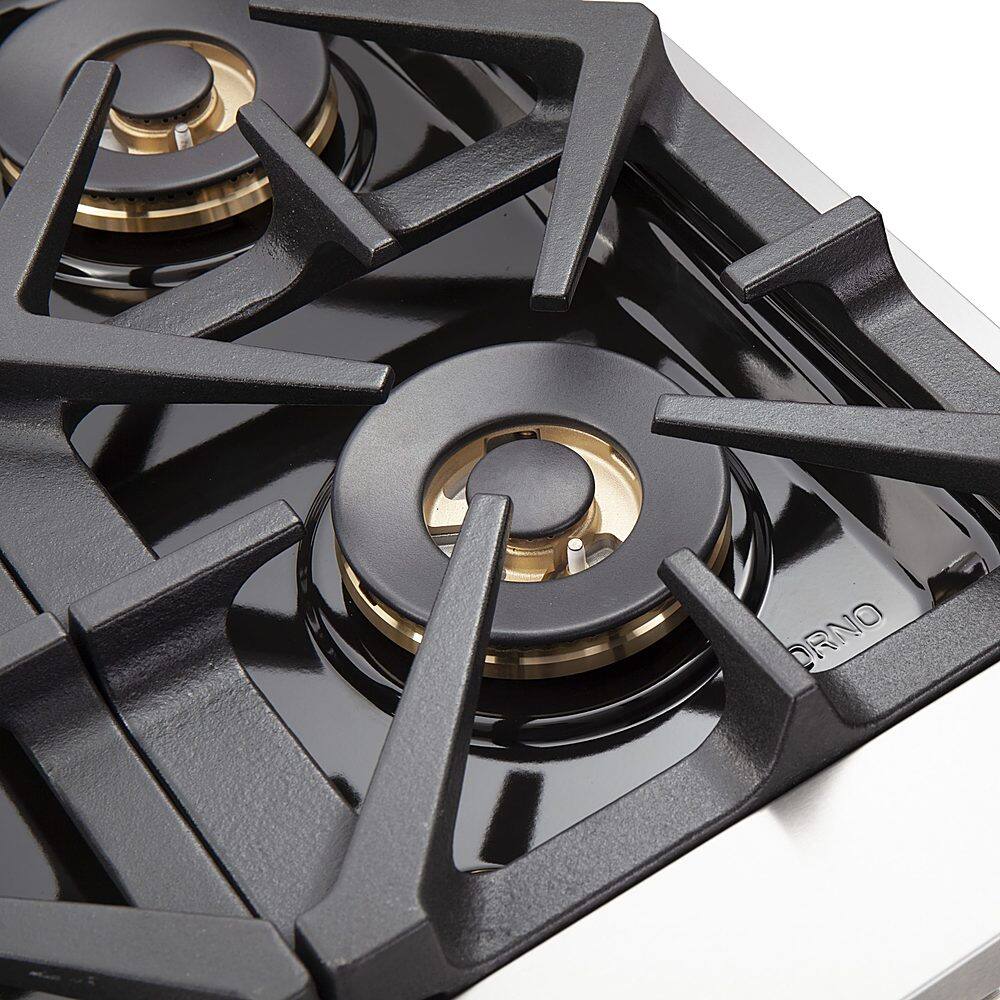 Alt View 16. Forno Appliances - Capriasca 6.58 Cu. Ft. Freestanding Gas Range with Convection Ovens - Black Door - Black.