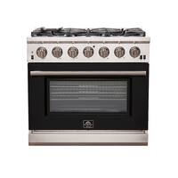 Forno Appliances - Capriasca 5.36 Cu. Ft. Freestanding Gas Range with Convection Oven - Black - Front_Zoom