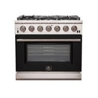 Forno Appliances - Capriasca 5.36 Cu. Ft. Freestanding Gas Range with Convection Oven - Black Door - Front_Zoom