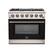 Front. Forno Appliances - Capriasca 5.36 Cu. Ft. Freestanding Gas Range with Convection Oven - Black Door - Black.