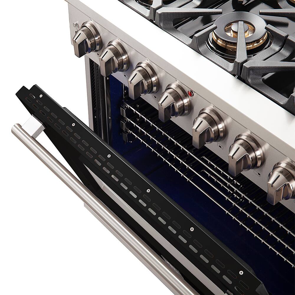 Alt View 12. Forno Appliances - Capriasca 5.36 Cu. Ft. Freestanding Gas Range with Convection Oven - Black Door - Black.