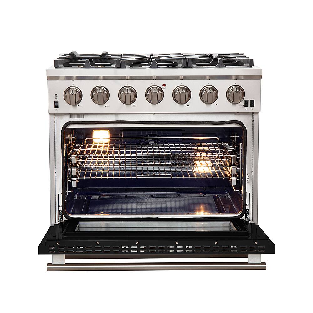 Alt View 1. Forno Appliances - Capriasca 5.36 Cu. Ft. Freestanding Gas Range with Convection Oven - Black Door - Black.