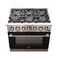 Left. Forno Appliances - Capriasca 5.36 Cu. Ft. Freestanding Gas Range with Convection Oven - Black Door - Black.