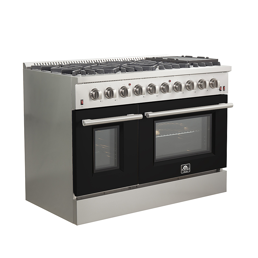 Angle View: Forno Appliances - Galiano 6.58 Cu. Ft. Freestanding Gas Range with Convection Oven - Black Door