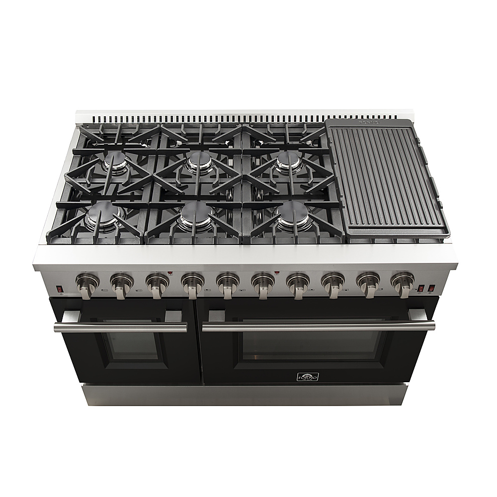 Capital GSCR484BGN 48 Inch Pro-Style Gas Range with 4 Power-Flo Sealed  Burners, 4.6 cu. ft. Convection Large Oven, Self-Clean, 12 Inch Grill, 12  Inch