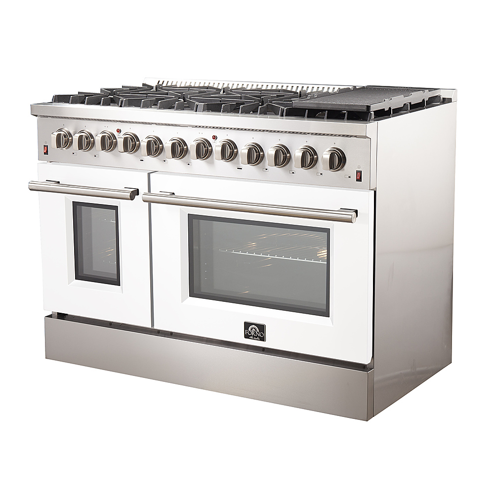 Angle View: Viking - 3 Series 4.7 Cu. Ft. Self-Cleaning Freestanding Dual Fuel Convection Range - Stainless steel
