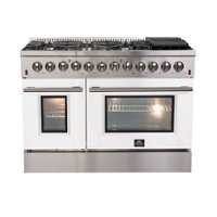 Forno Appliances - Galiano 6.58 Cu. Ft. Freestanding Dual Fuel Electric Range with Convection Oven - White Door - White - Front_Zoom