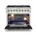 Left. Forno Appliances - Capriasca 5.36 Cu. Ft. Freestanding Dual Fuel Electric Range with Convection Oven - Black Door.