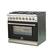 Angle. Forno Appliances - Capriasca 5.36 Cu. Ft. Freestanding Dual Fuel Electric Range with Convection Oven - Black Door.