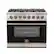 Front. Forno Appliances - Capriasca 5.36 Cu. Ft. Freestanding Dual Fuel Electric Range with Convection Oven - Black Door.