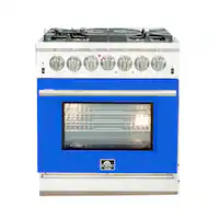 Forno Appliances - Capriasca 4.32 Cu. Ft. Freestanding Dual Fuel Electric Range with Convection Oven - Blue - Front_Zoom