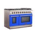 Angle. Forno Appliances - Capriasca 6.58 Cu. Ft. Freestanding Gas Range with Convection Ovens - Blue Door - Blue.