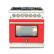 Front. Forno Appliances - Capriasca 4.32 Cu. Ft. Freestanding Dual Fuel Electric Range with Convection Oven - Red Door.