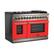 Angle. Forno Appliances - Capriasca 6.58 Cu. Ft. Freestanding Dual Fuel Electric Range with Convection Ovens - Red Door.
