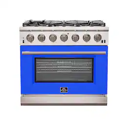 Forno Appliances - Capriasca 5.36 Cu. Ft. Freestanding Gas Range with Convection Oven - Blue