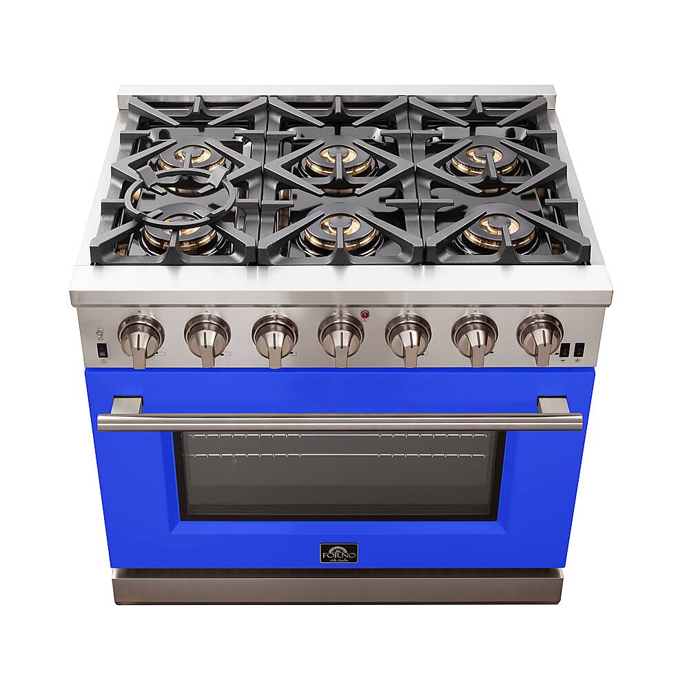 Alt View 12. Forno Appliances - Capriasca 5.36 Cu. Ft. Freestanding Gas Range with Convection Oven - Blue Door - Blue.