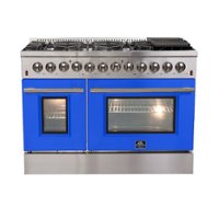 Forno Appliances - Galiano 6.58 Cu. Ft. Freestanding Dual Fuel Electric Range with Convection Oven - Blue Door - Blue - Front_Zoom