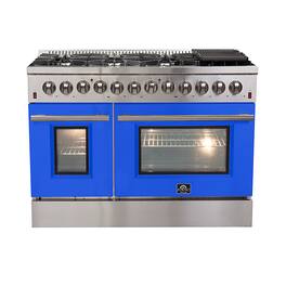 Forno Appliances - Galiano 6.58 Cu. Ft. Freestanding Dual Fuel Range with Convection Oven and Griddle - Blue