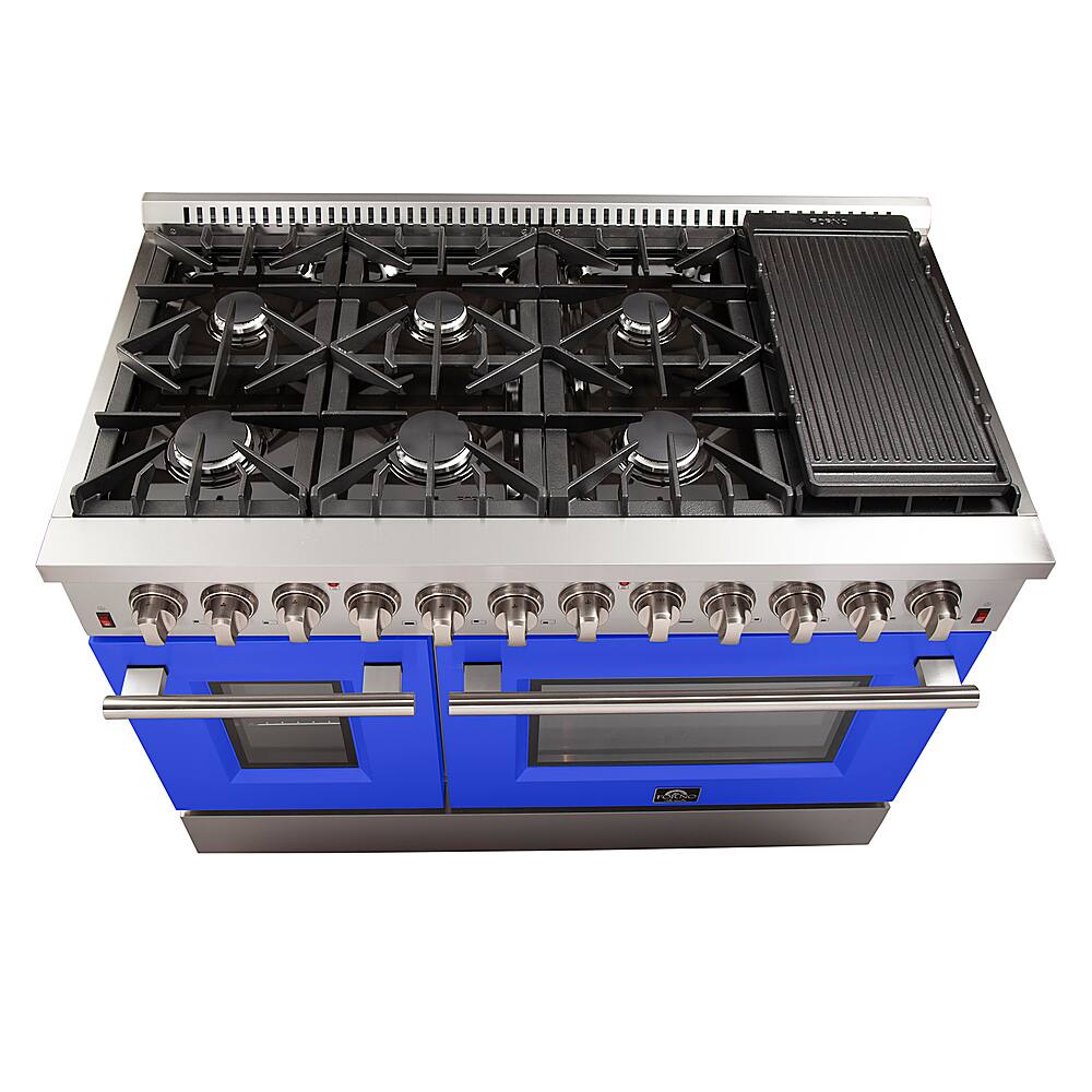 Alt View 14. Forno Appliances - Galiano 6.58 Cu. Ft. Freestanding Dual Fuel Range with Convection Oven and Griddle - Blue.